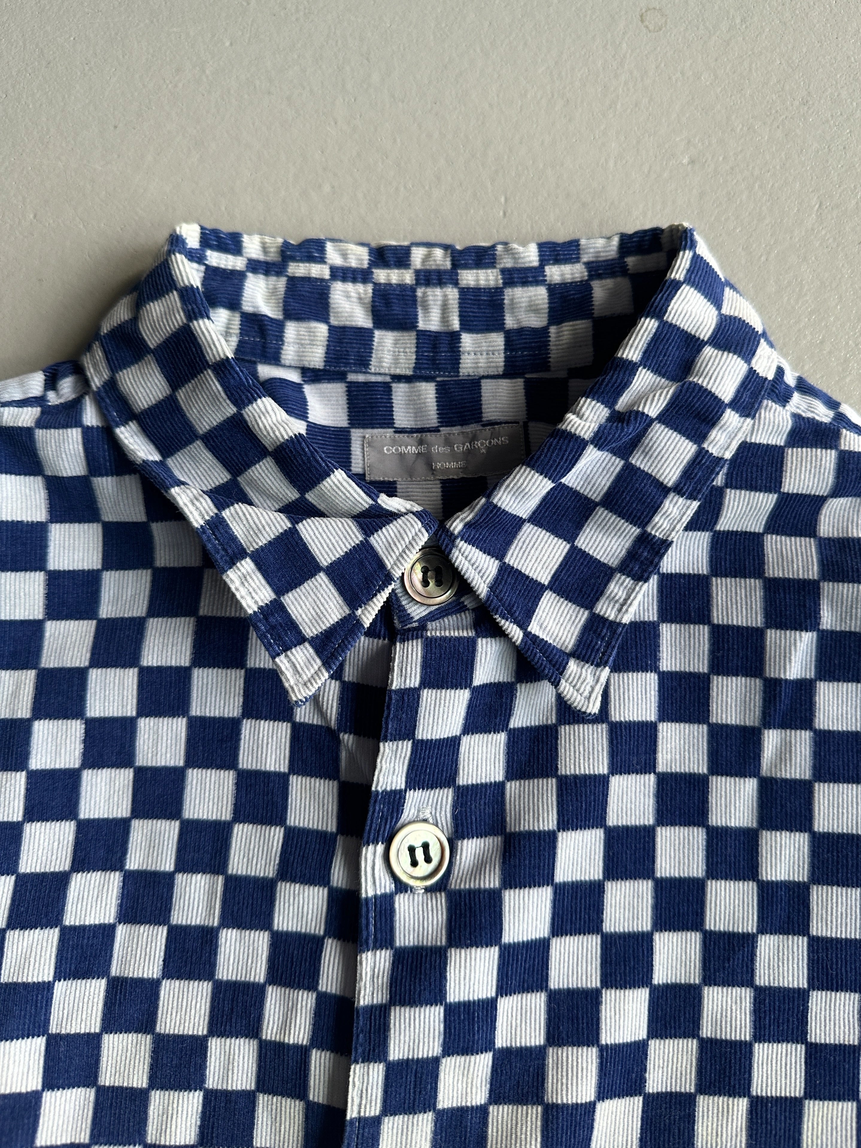 COMME DES GARÇONS - A/W 2001 CHECKED CORDUROY SHIRT