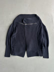 MARITHÉ + FRANÇOIS GIRBAUD - early 2000s ZIP DETAIL AT COLLAR OPEN FRONT CARDIGAN