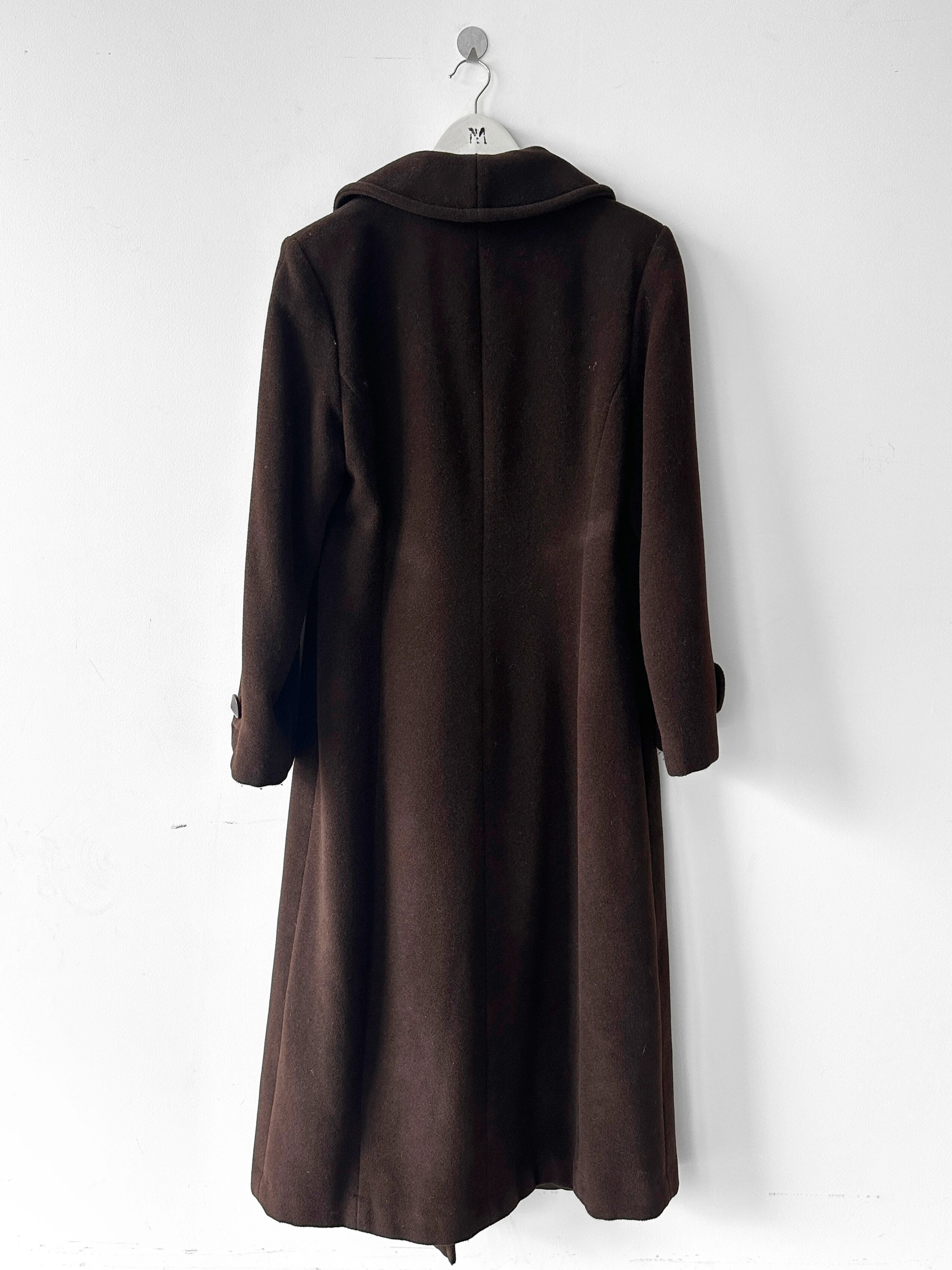 PIERRE CARDIN - 1990s LONG FITTED COAT WITH SINGLE BUTTON CLOSURE