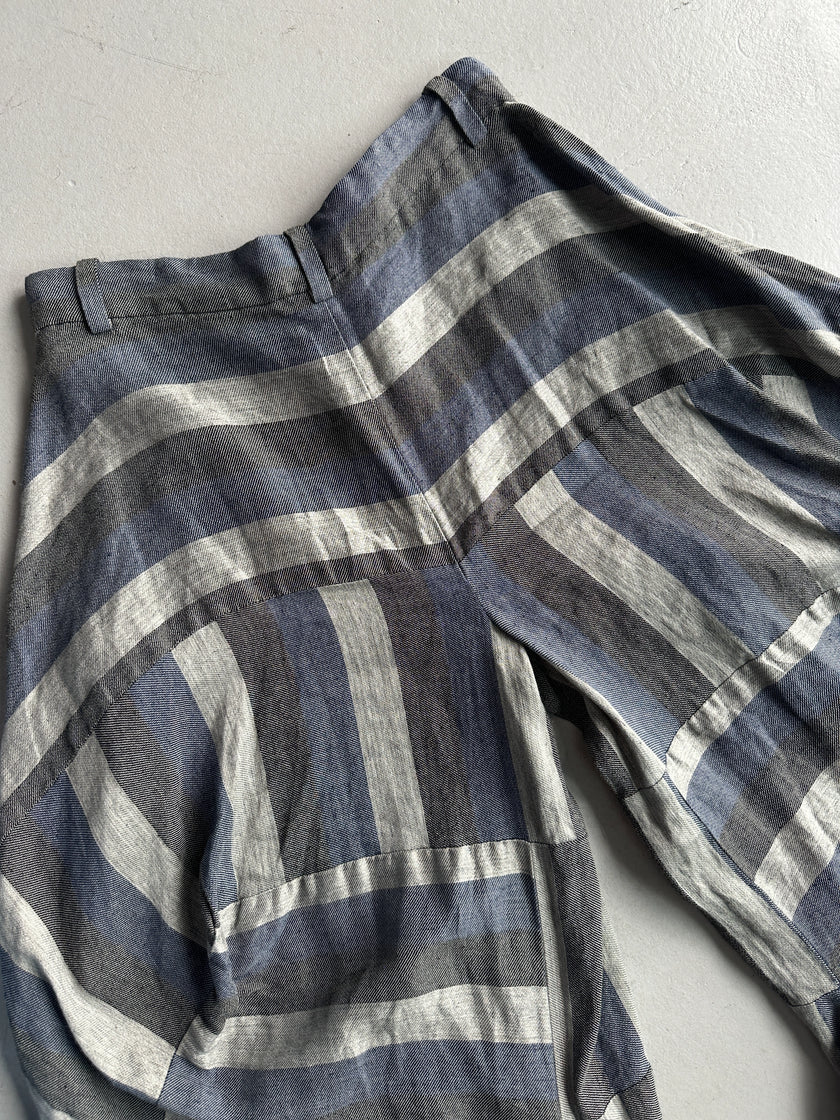 VIVIENNE WESTWOOD - 2000s SCULPTURAL LINEN TROUSERS