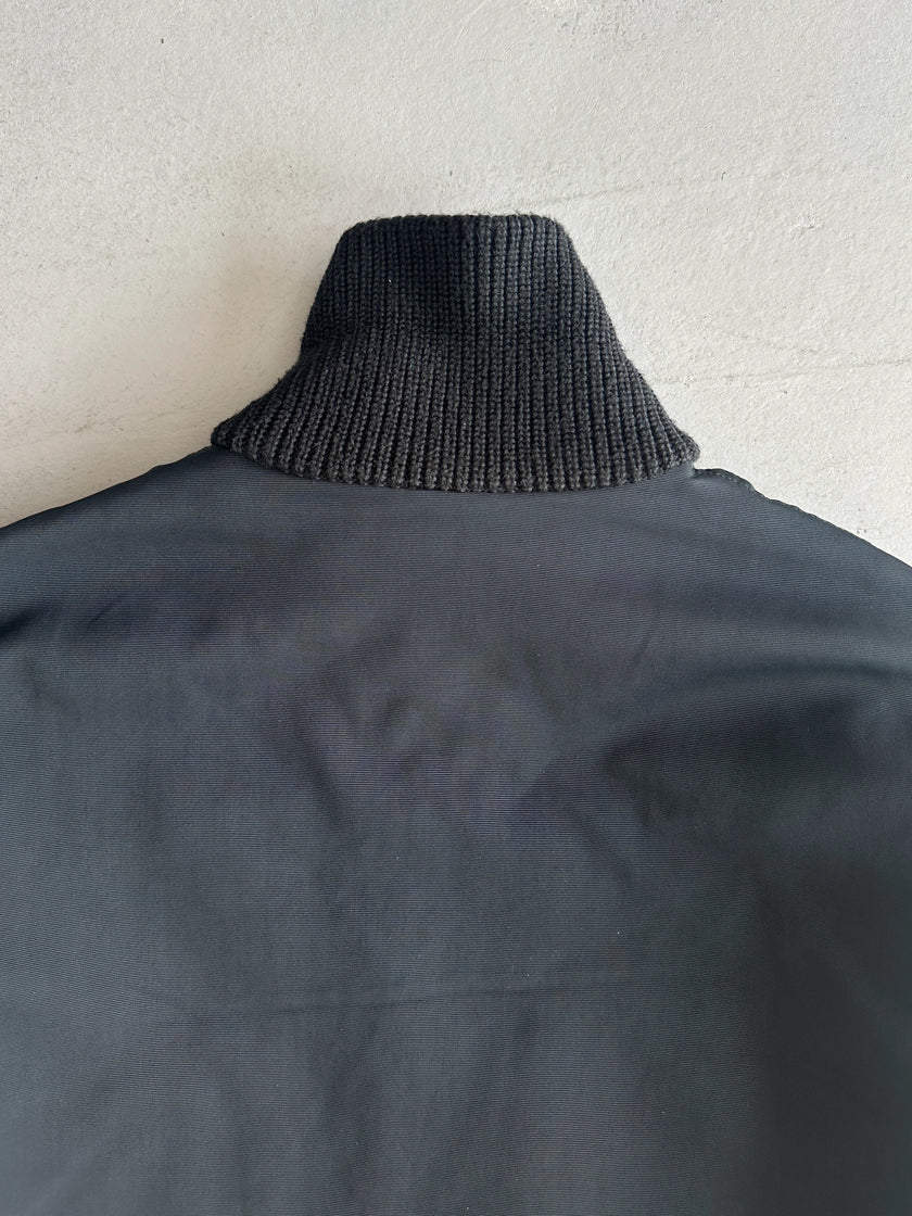 GIORGIO ARMANI - 1990s RIBBED HIGH NECK TWO WAY ZIP JACKET