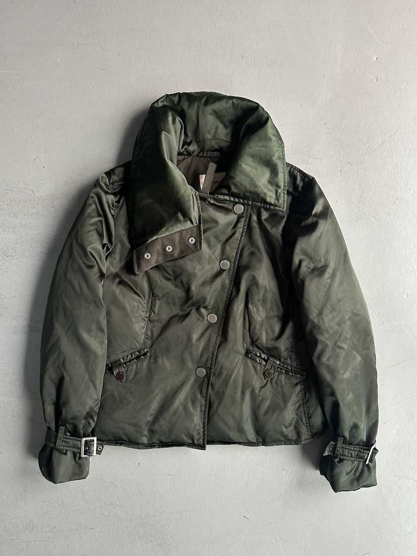 EMPORIO ARMANI - early 2000s ASYMMETRICAL FRONT CLOSURE FUNNEL NECK JACKET