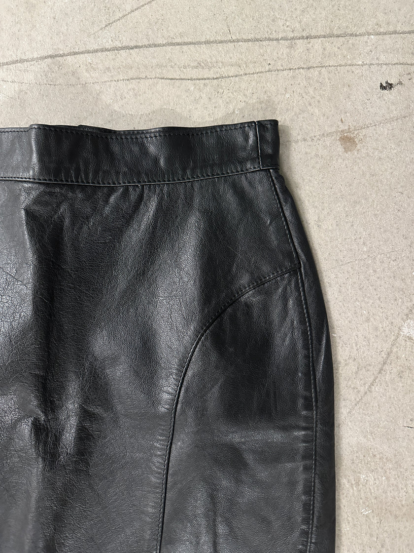 1990s HIGH WAIST LEATHER SKIRT