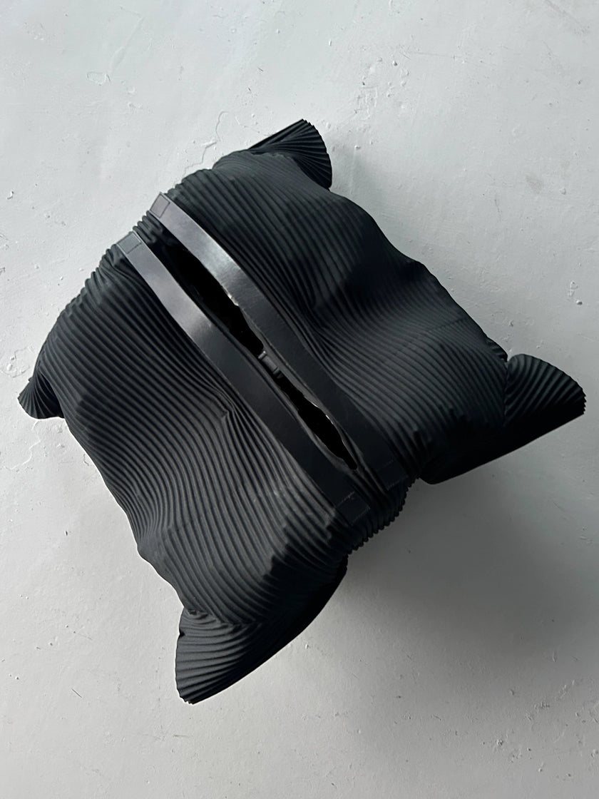 ISSEY MIYAKE ME - 2010s GEOMETRIC PLEATED TOTE BAG