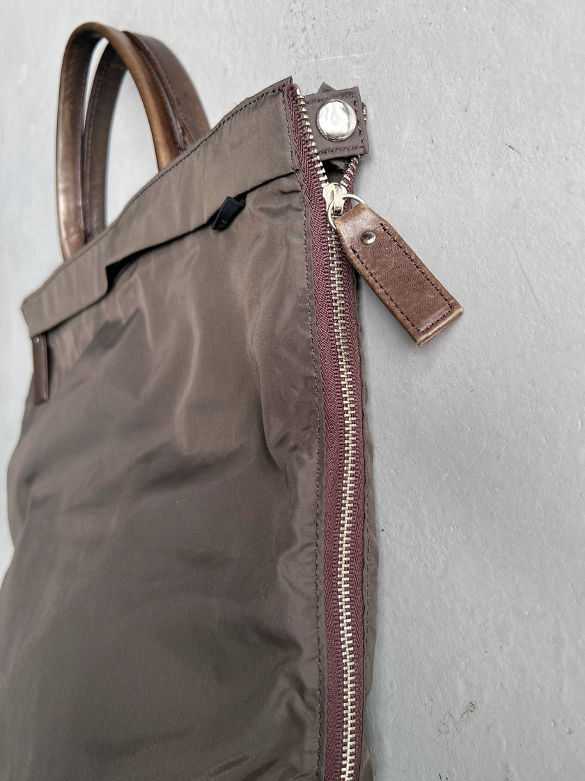 YOHJI YAMAMOTO Y'SACCS - 1990s 2 IN 1 LEATHER AND NYLON BAG