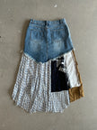 2000s ASYMMETRICAL LAYERED DENIM SKIRT