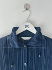 MASAKI MATSUSHIMA - 2000s PLEATED BLOUSE WITH DRAWSTRING COLLAR