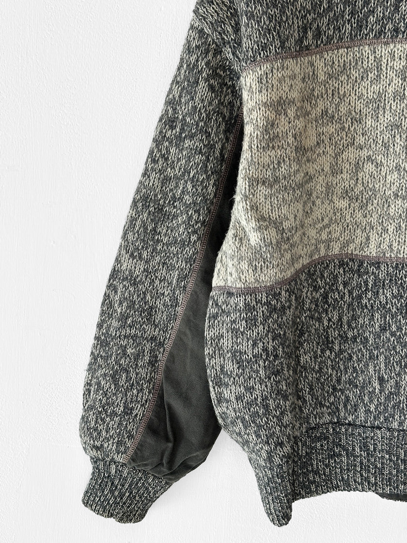 ICEBERG BY J.C. DE CASTELBAJAC - 1980s WOOL BOMBER JACKET WITH SHEARLING COLLAR