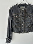 GIANFRANCO FERRÉ - early 2000s CROP FIT DENIM JACKET WITH EXPOSED ZIP DETAILS