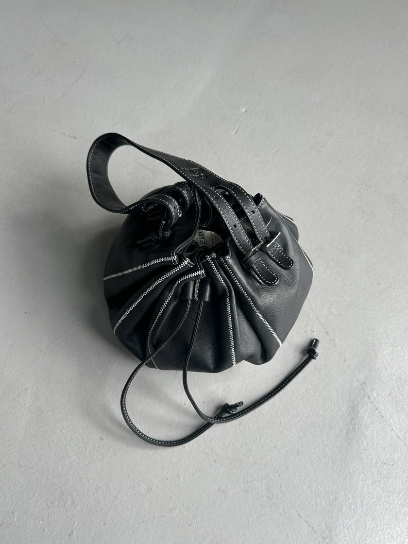 ENRICO COVERI - 1990s LEATHER BUCKET BAG