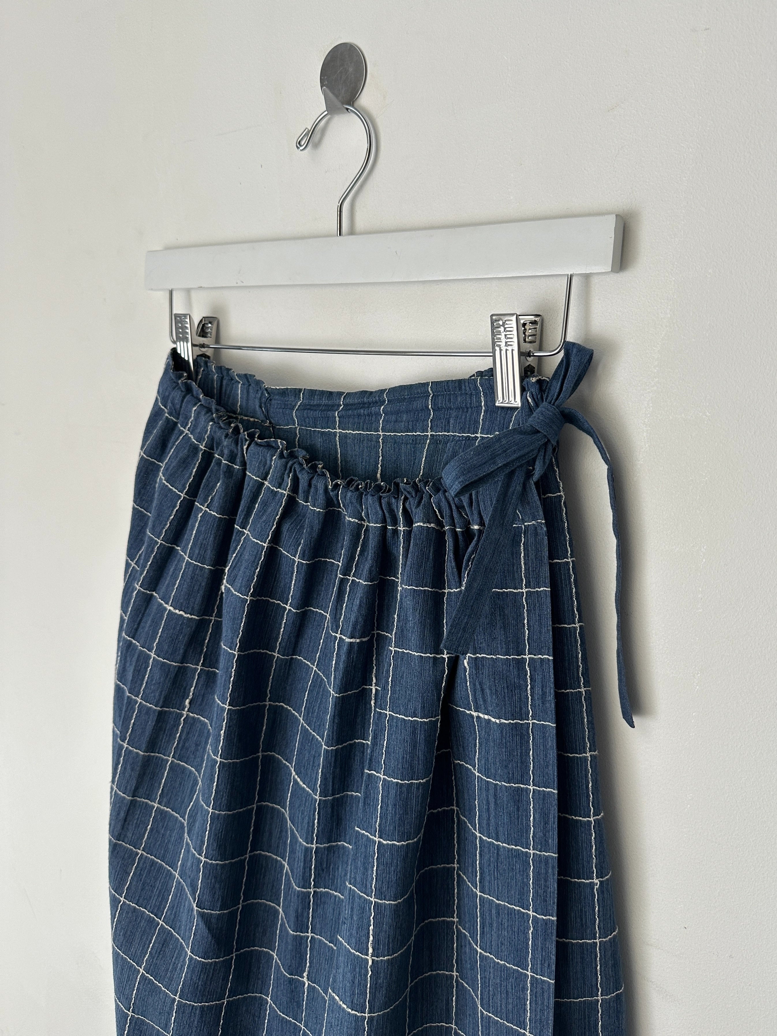 ISSEY MIYAKE PLANTATION - 1980s ASYMMETRIC LONG WRAP SKIRT