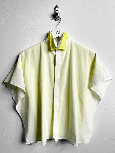 ISSEY MIYAKE - S/S 2014 LAYERED BLOUSE WITH CONTRASTING YELLOW INNERN LAYER