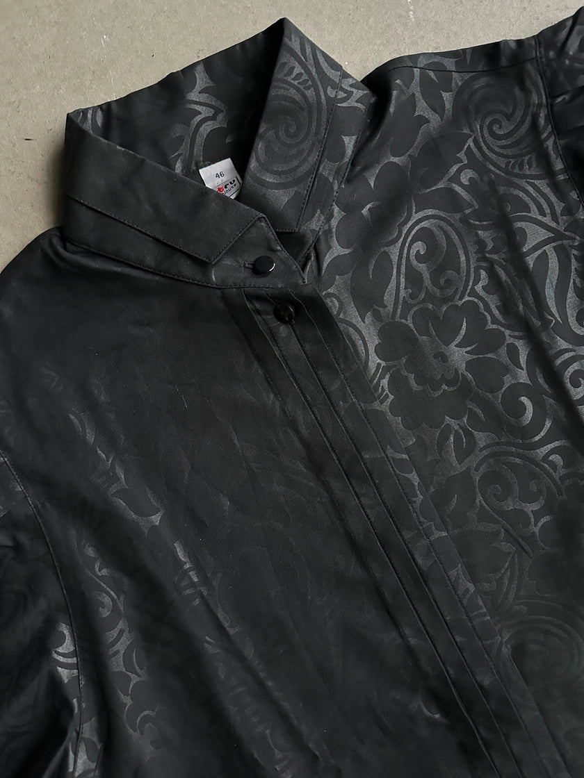 1980s FLORAL PATTERN PUFFED SHOULDERS SHIRT