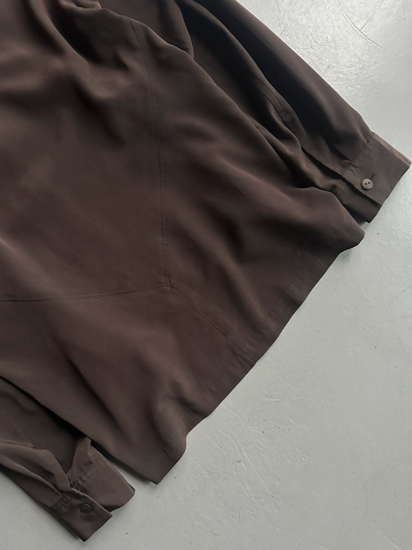 ISSEY MIYAKE - F/W 2007 ASYMMETRICAL RUFFLED FRONT LONG SLEEVE TOP