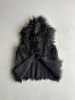 ARMANI JEANS - 2000s FAUX FUR OPEN GILET