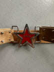 ANDREW MACKENZIE - 2000s STAR BUCKLE LOGO LEATHER BELT