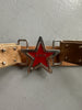 ANDREW MACKENZIE - 2000s STAR BUCKLE LOGO LEATHER BELT