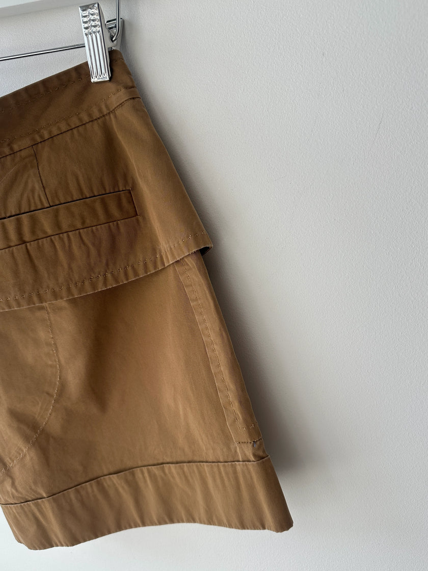 DSQUARED2 - S/S 2014 PANELED CARGO SHORTS WITH OVERSIZED BUTTON DETAILS