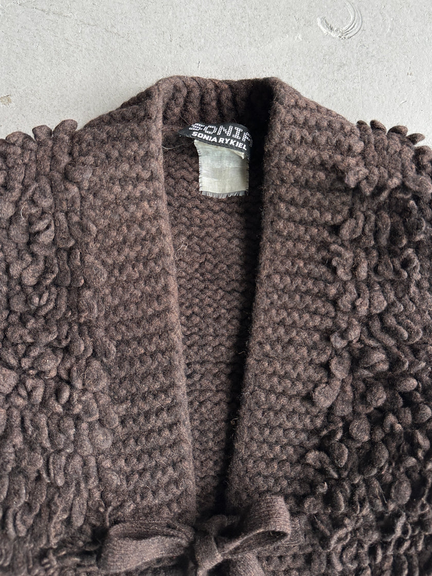 SONIA RYKIEL - 2000s OPEN FRONT CHUNKY KNIT VEST