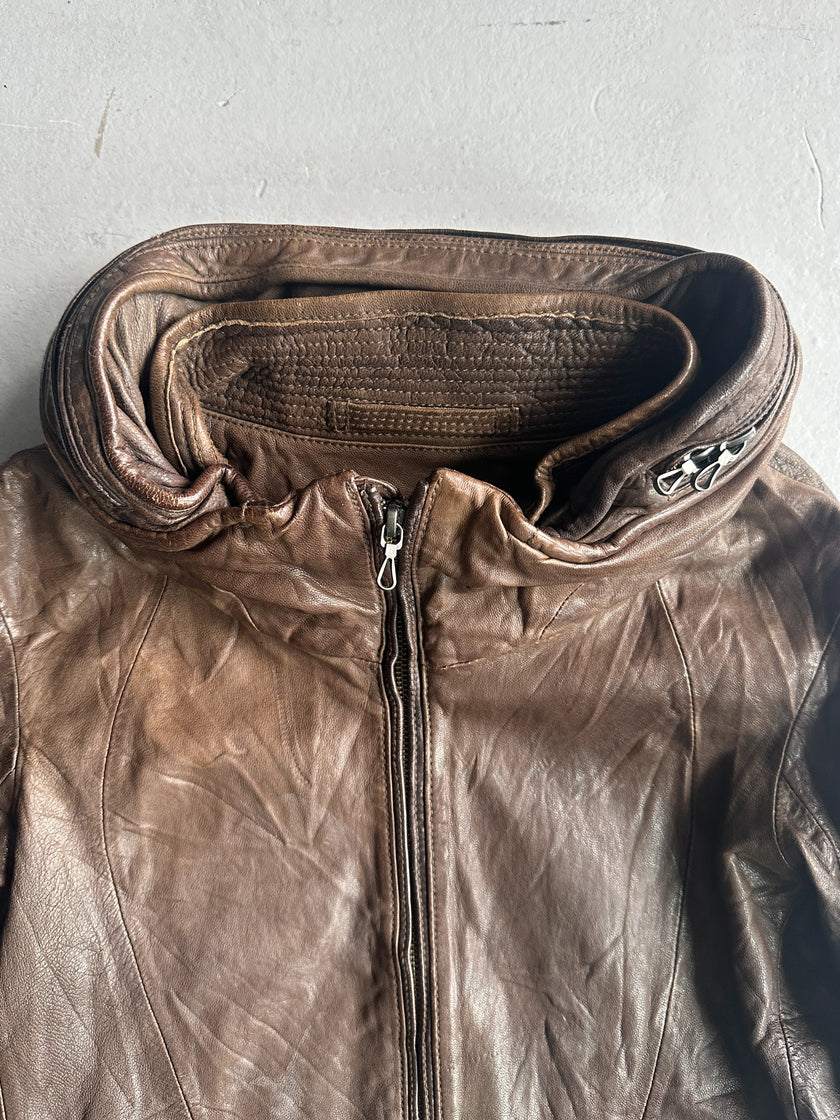 G.O.A. - 2000s HOODED LEATHER JACKET