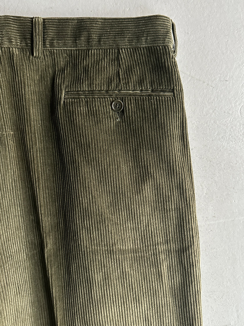 GIANFRANCO FERRÉ - 1990s CORDUROY FRONT PLEATS TROUSERS