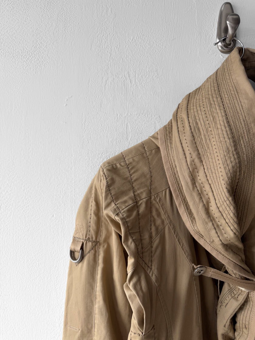 MARITHÉ + FRANÇOIS GIRBAUD - F/W 2008 RUCHED FRONT ADJUSTABLE WOOL JACKET