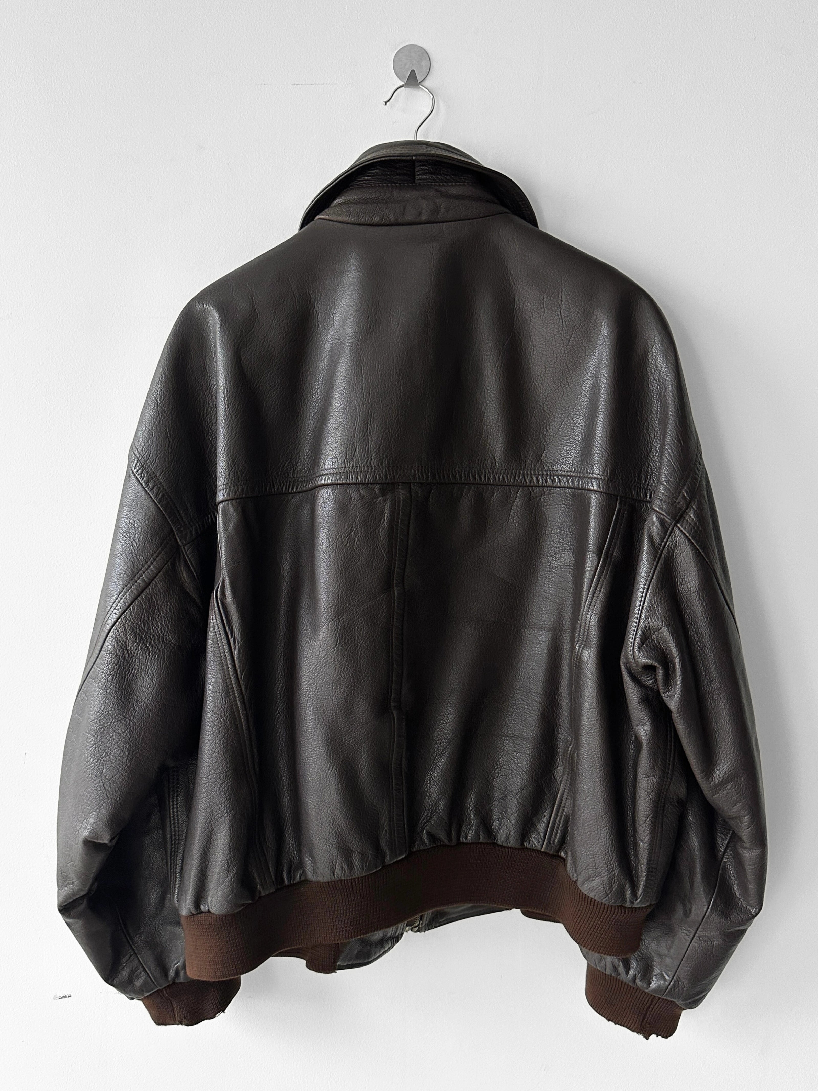 VERSACE - 1990S LEATHER BOMBER JACKET