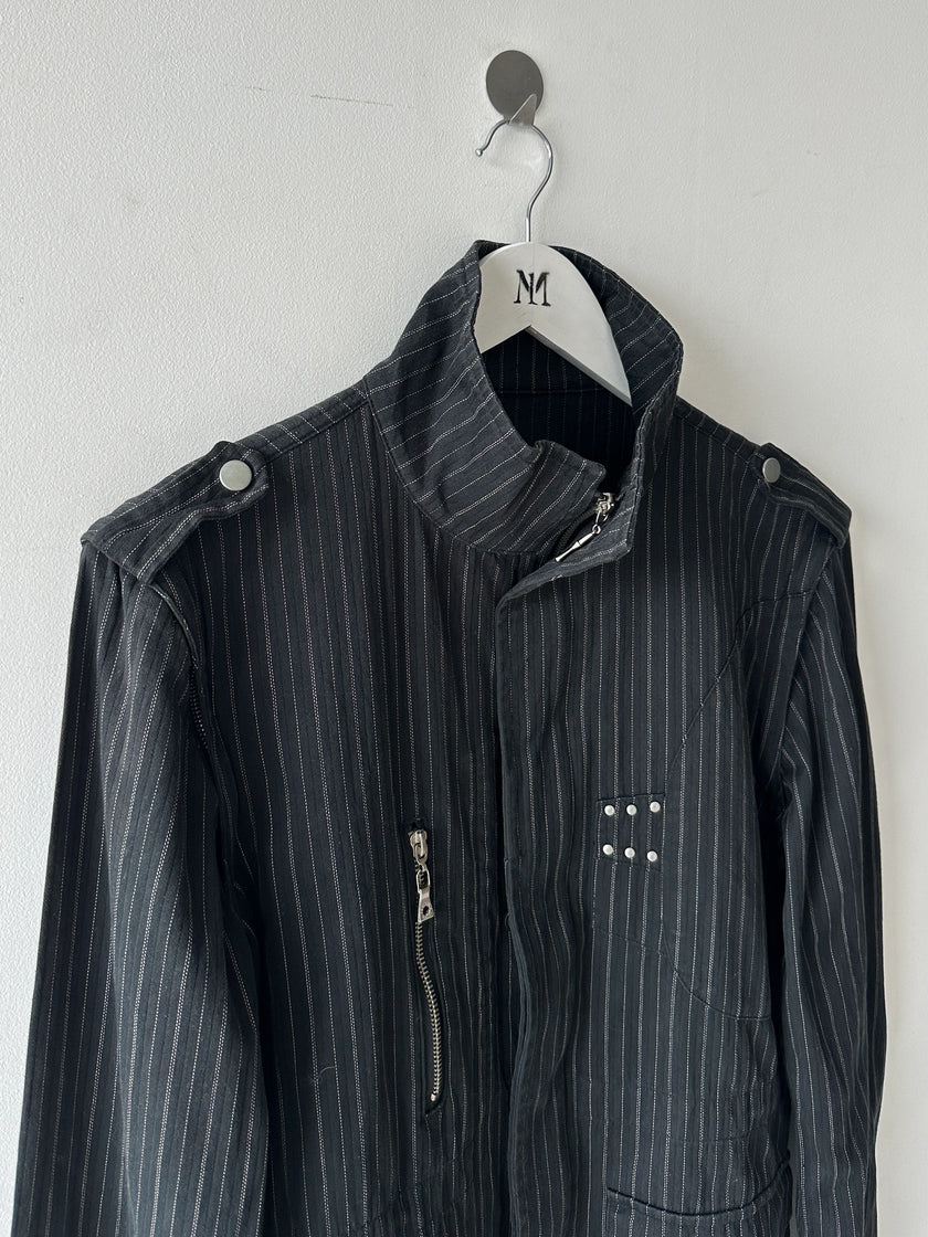 SEMANTIC DESIGN - 2000s 2 IN 1 PINSTRIPED JACKET GILET