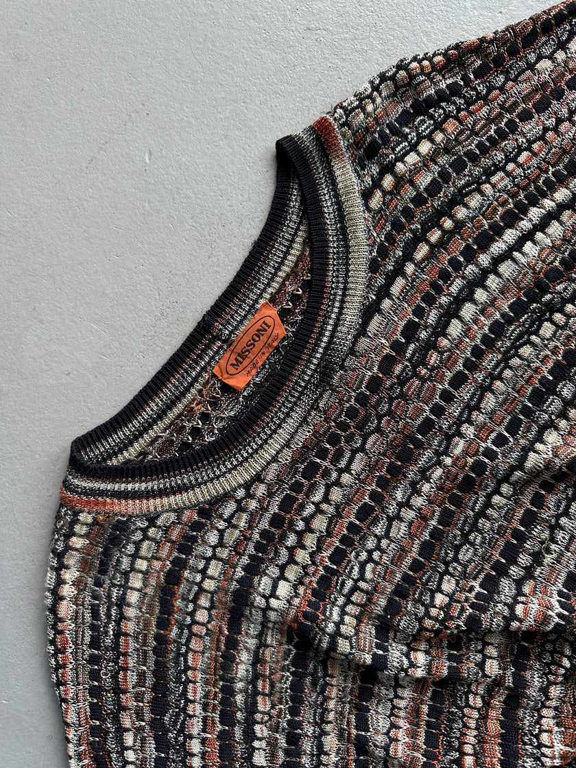 MISSONI - 1990s SHORT SLEEVE KNIT TOP