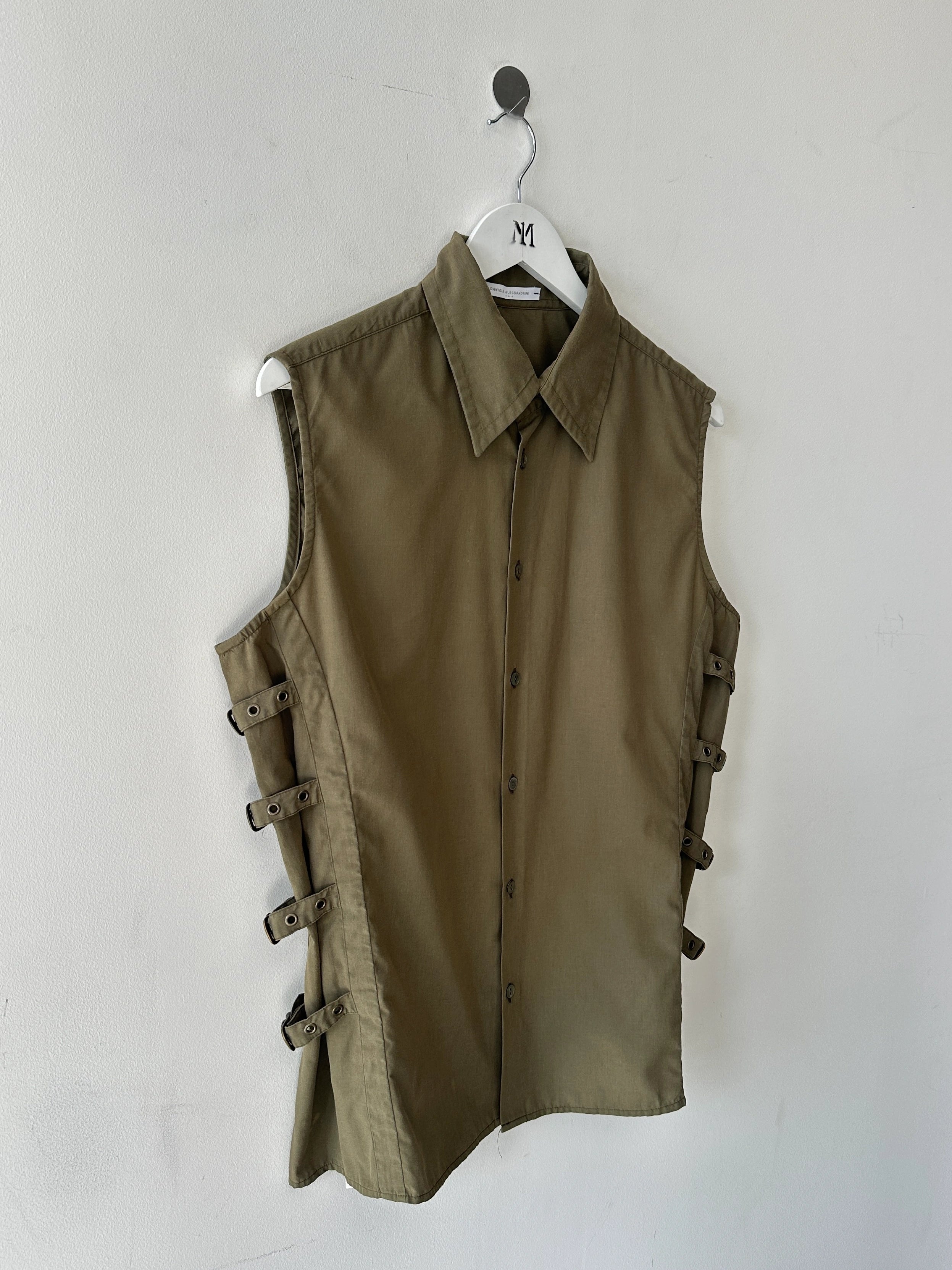 DANIELE ALESSANDRINI - early 2000s VEST SHIRT WITH SIDE BUCKLE STRAPS