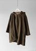 EMPORIO ARMANI – 1989/90 F/W DRAPED GREEN WOOL COAT WITH HOODED DETAILING