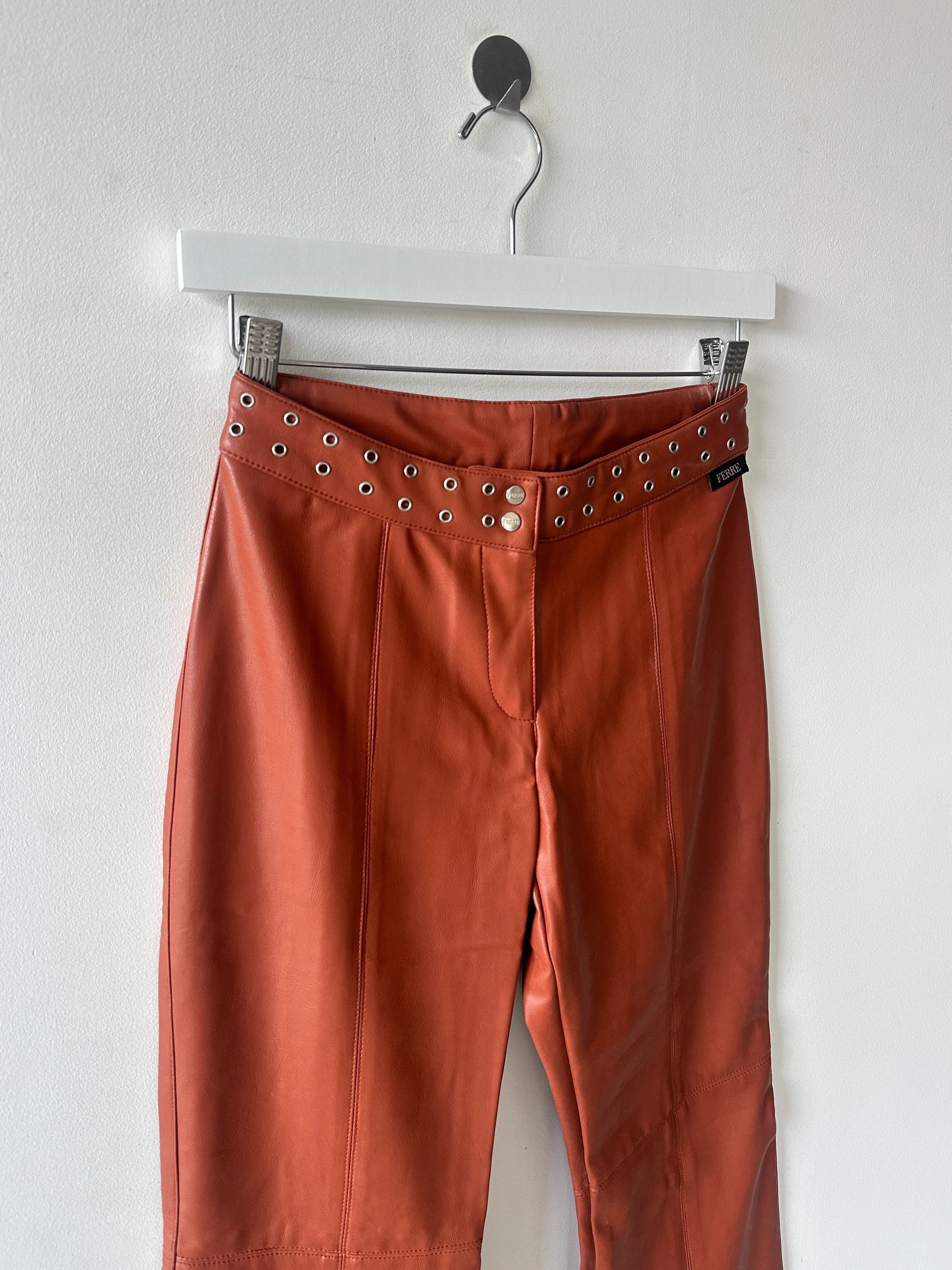 GIANFRANCO FERRÉ - early 2000s FAUX LEATHER TROUSERS