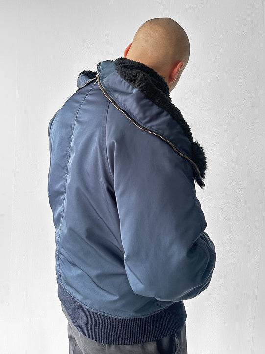 VERSACE - F/W 2003 NYLON BOMBER JACKET WITH OVERSIZED HOOD