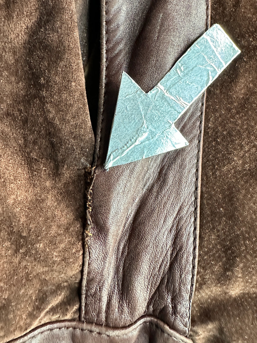 SPANISH LABEL 1980s PANELED LEATHER JACKET