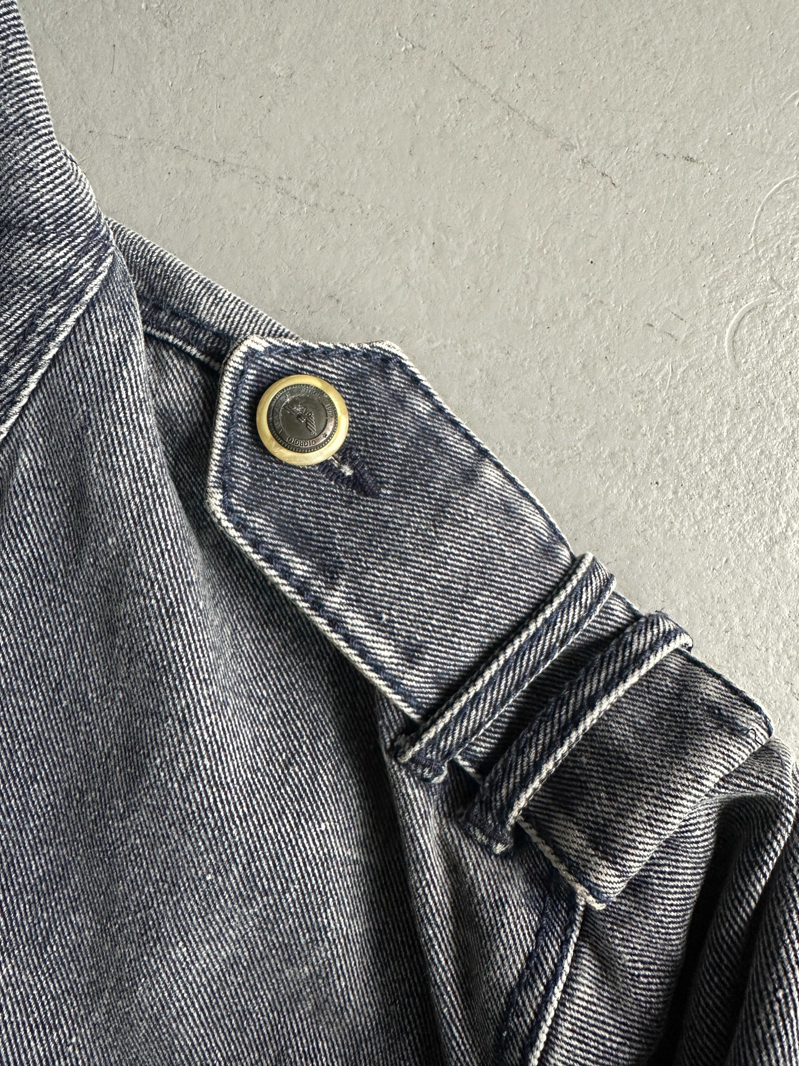 ARMANI JEANS - early 1990s WOOL LINING DENIM BOMBER JACKET