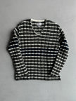 ARMANI JEANS - 1990s CHUNKY KNIT JUMPER WITH LOGO EMBROIDERED FRONT