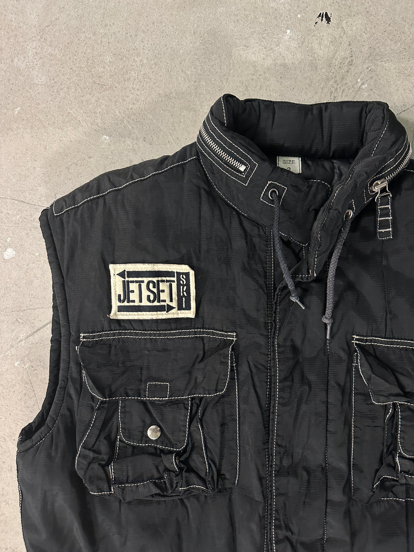 JET SET SKI - 1990s PARACHUTE PUFFER GILET