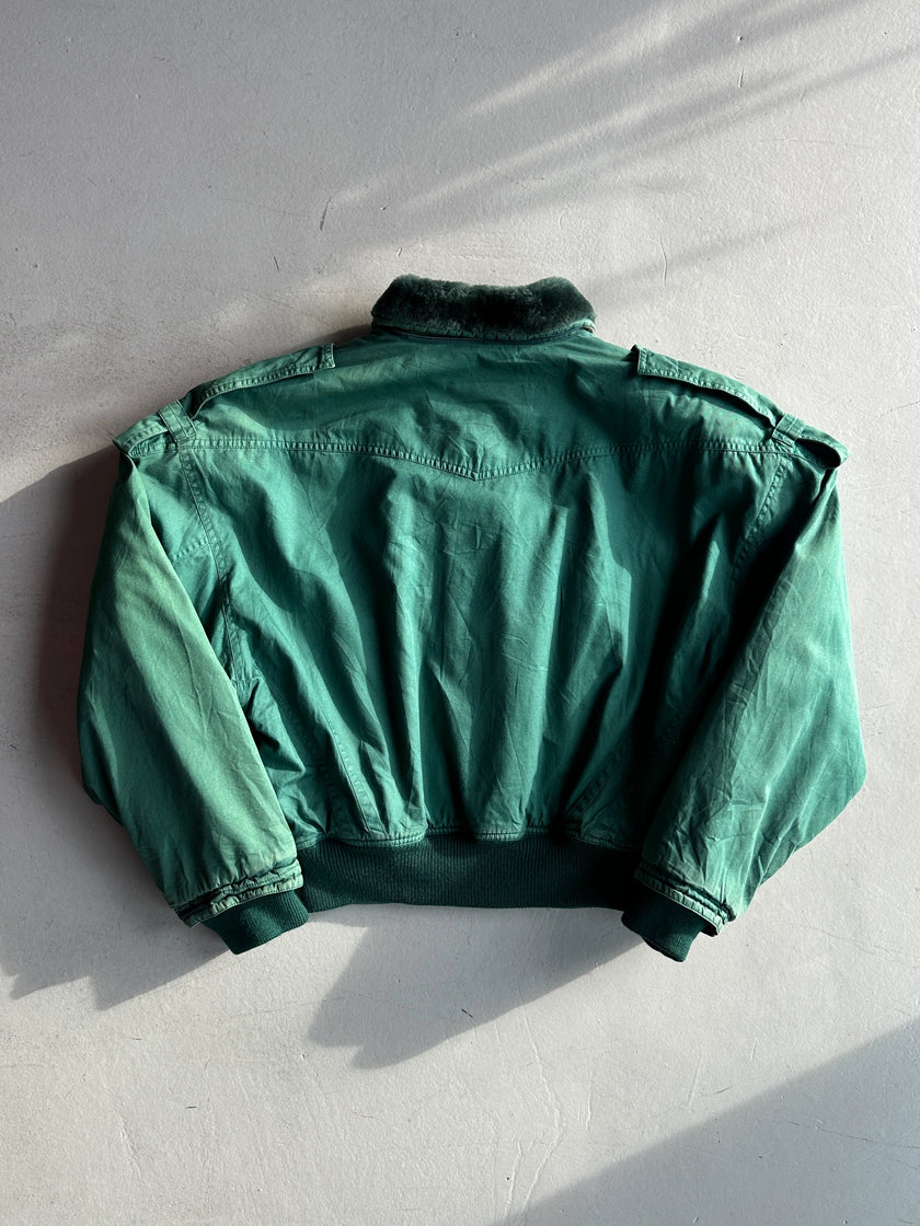 GIANNI VERSACE - 1980s BOMBER JACKET WITH FUR COLLAR