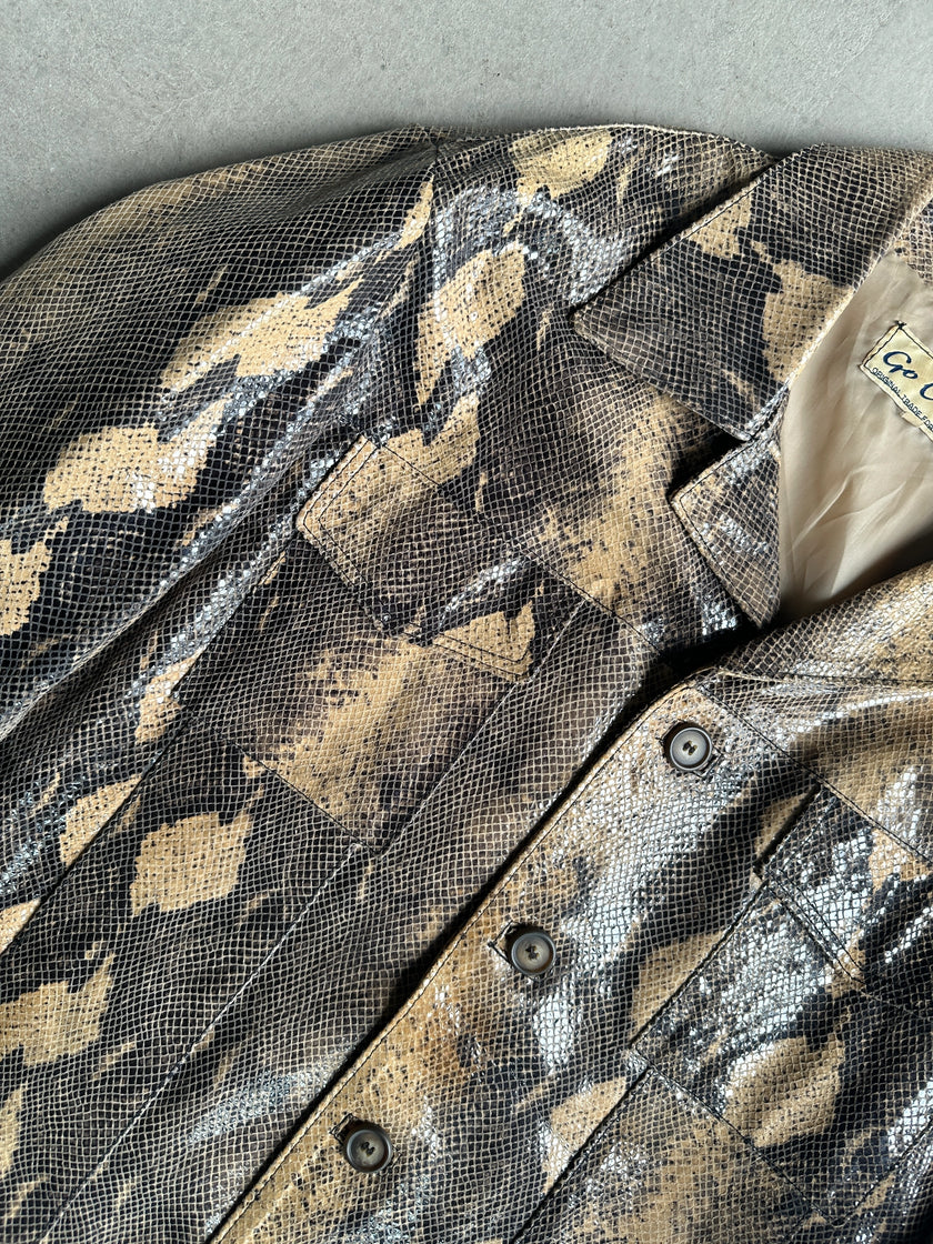 1980s SNAKESKIN PRINT LEATHER JACKET