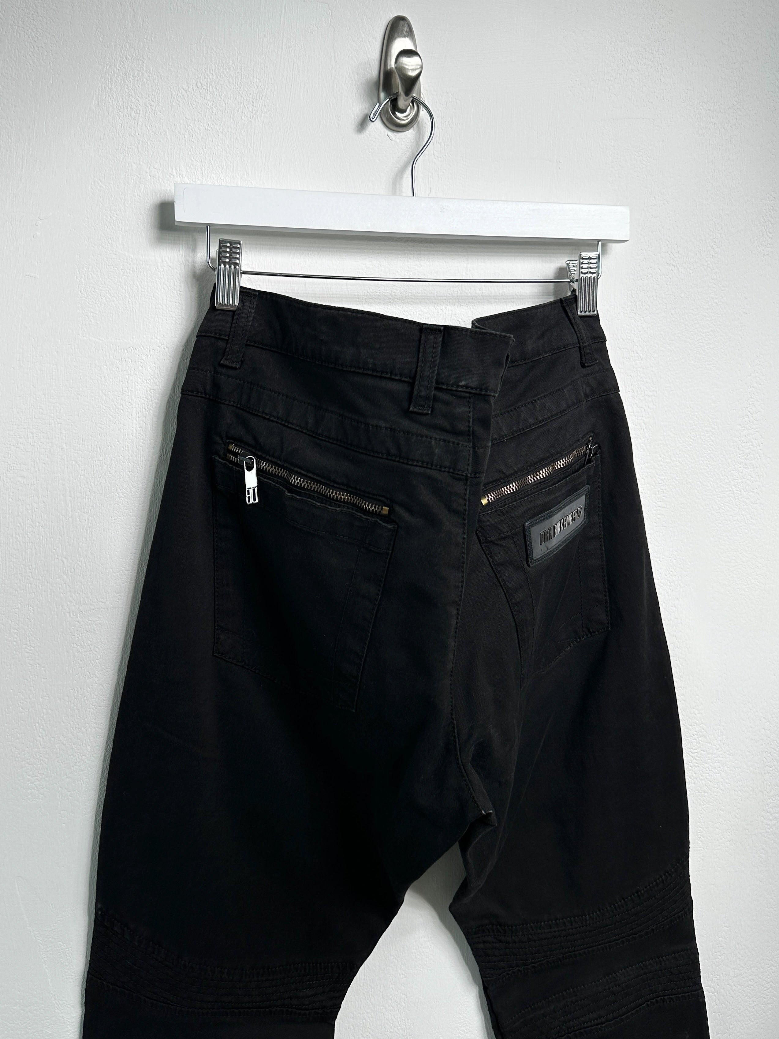 DIRK BIKKEMBERGS - early 2000s BIKER TROUSERS WITH ZIP DETAILS