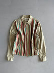 COMME DES GARÇONS - 2000s STRIPED FRONT LIGHT ZIPPED JACKET