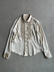 1990s SILK SHIRT WITH RUFFLED FRONT