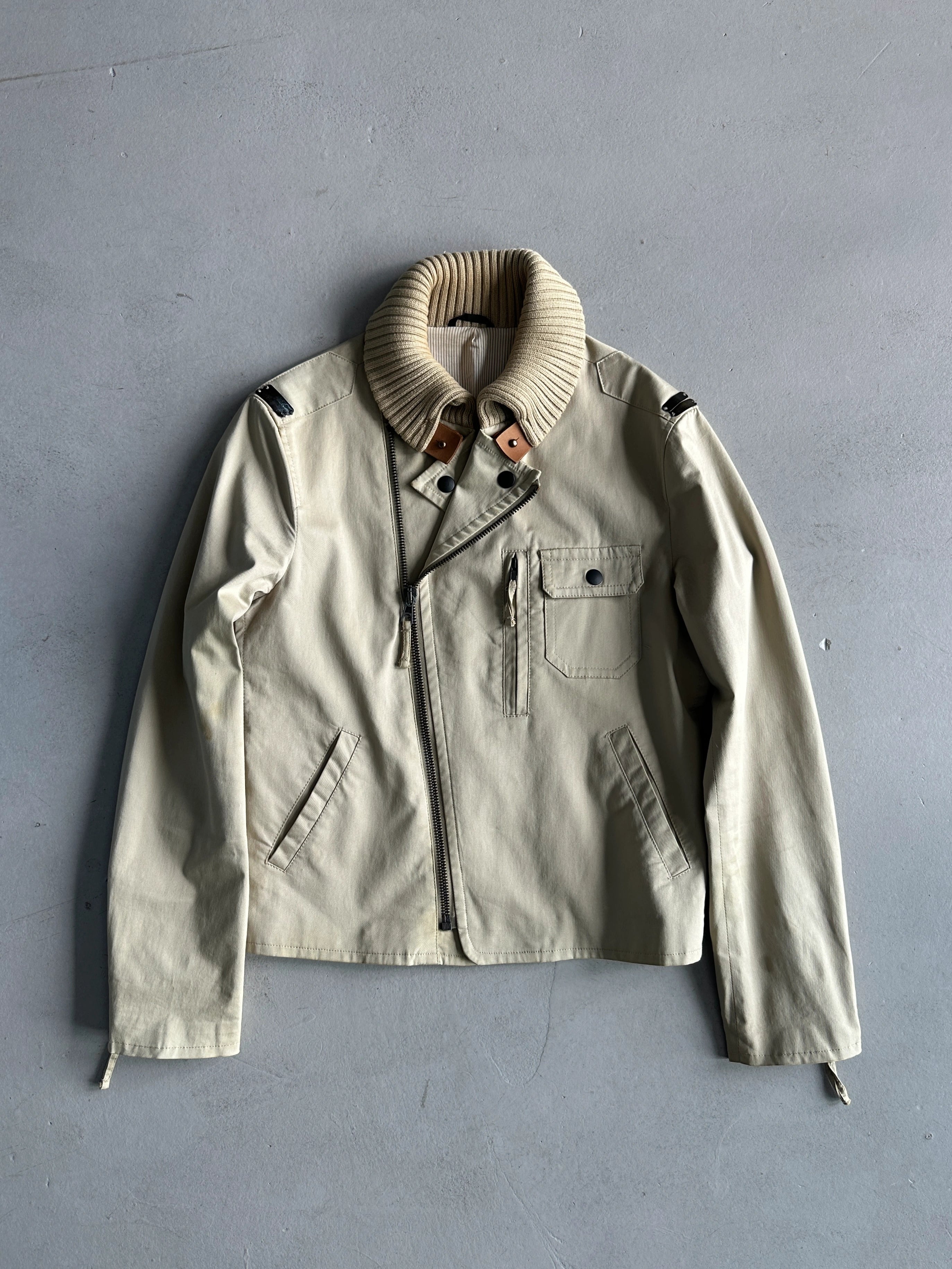 DANIELE ALESSANDRINI - 1990s BOMBER JACKET WITH RIBBED KNIT COLLAR