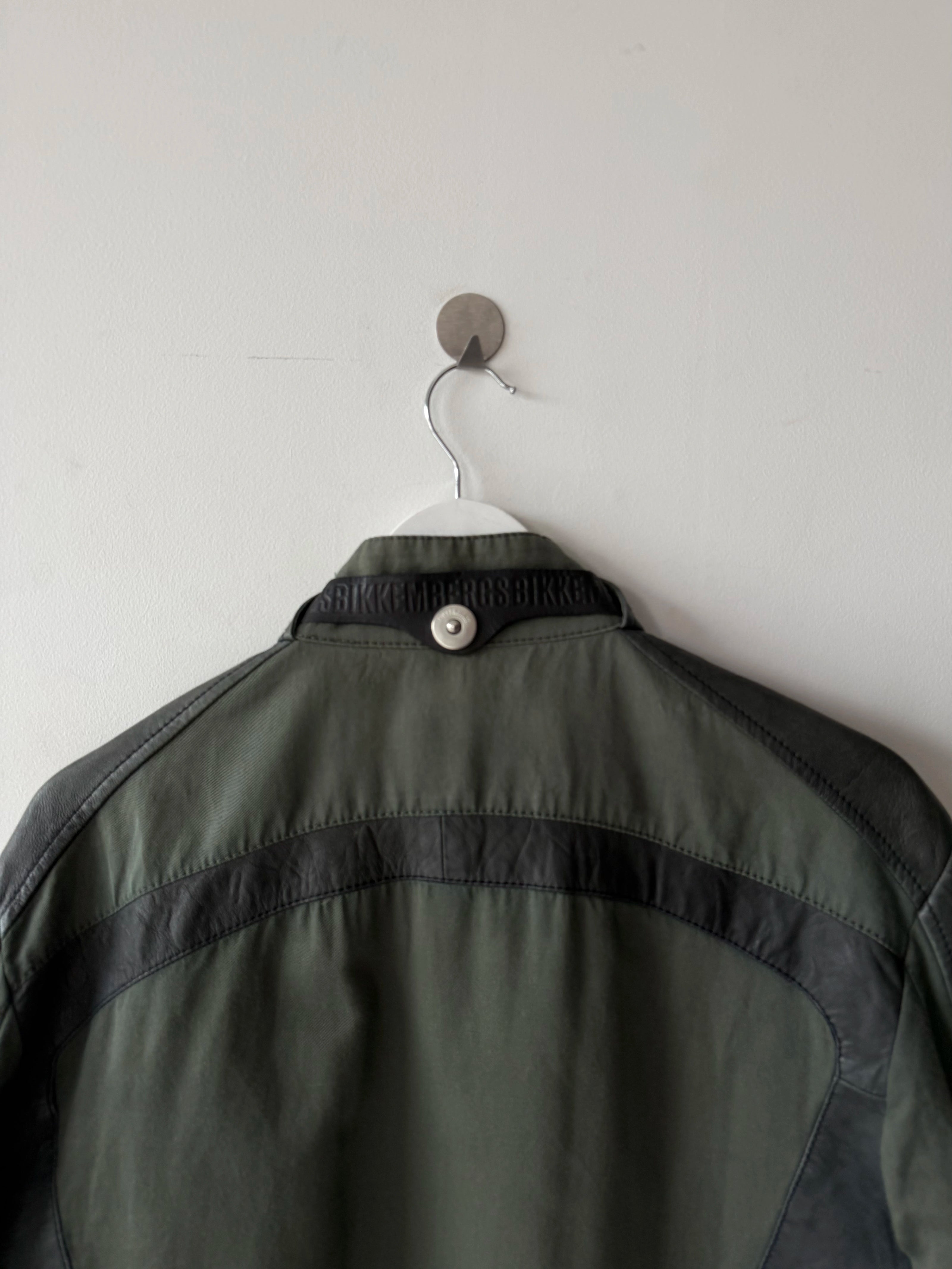 BIKKEMBERGS - S/S 2007 BIKER JACKET WITH LEATHER DETAILS