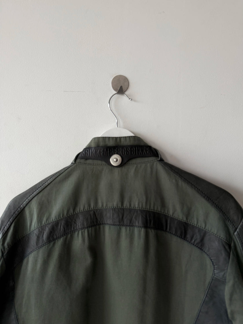 BIKKEMBERGS - S/S 2007 BIKER JACKET WITH LEATHER DETAILS