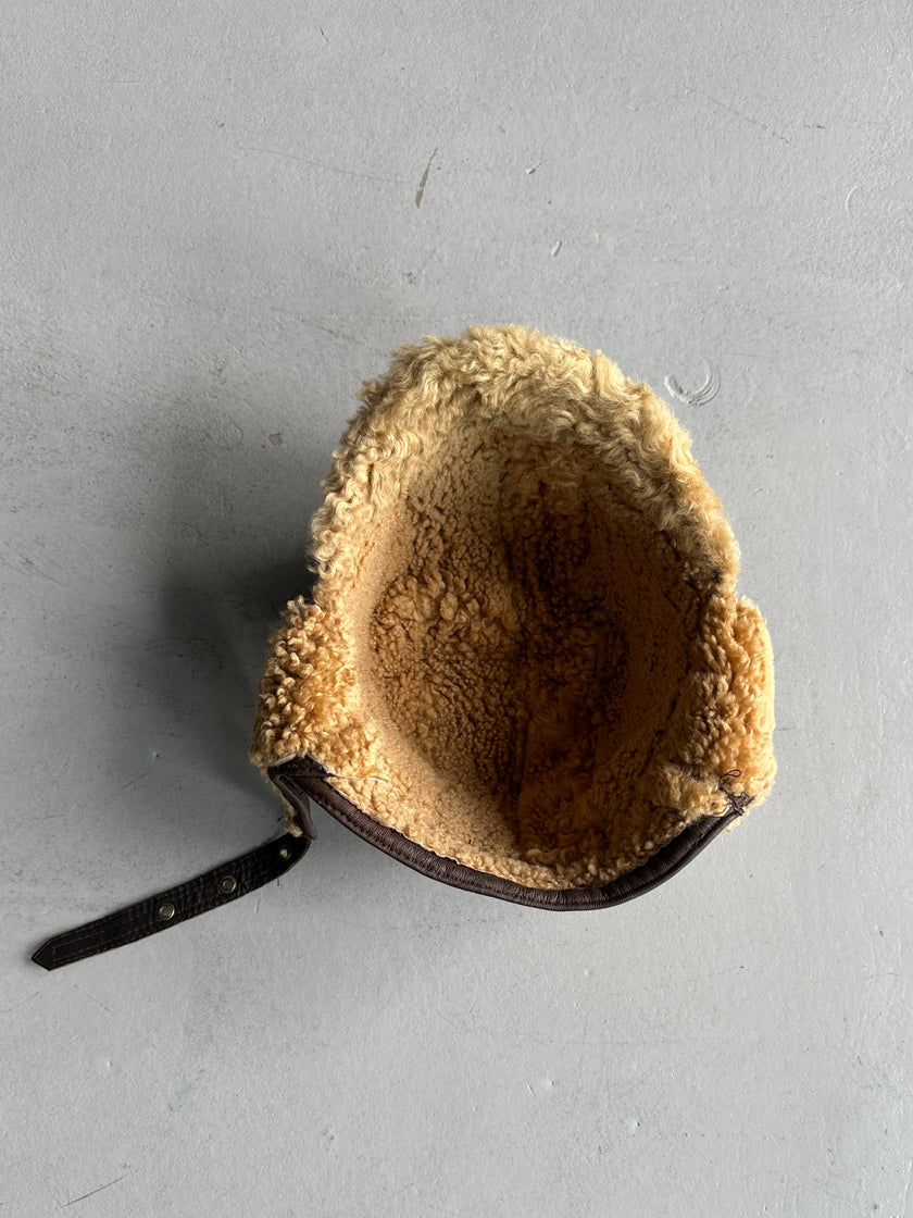 1980s SHEARLING AVIATOR HAT