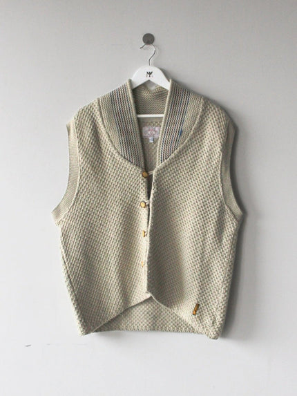ARMANI JEANS 1990s CHUNKY KNIT BUTTONED GILET