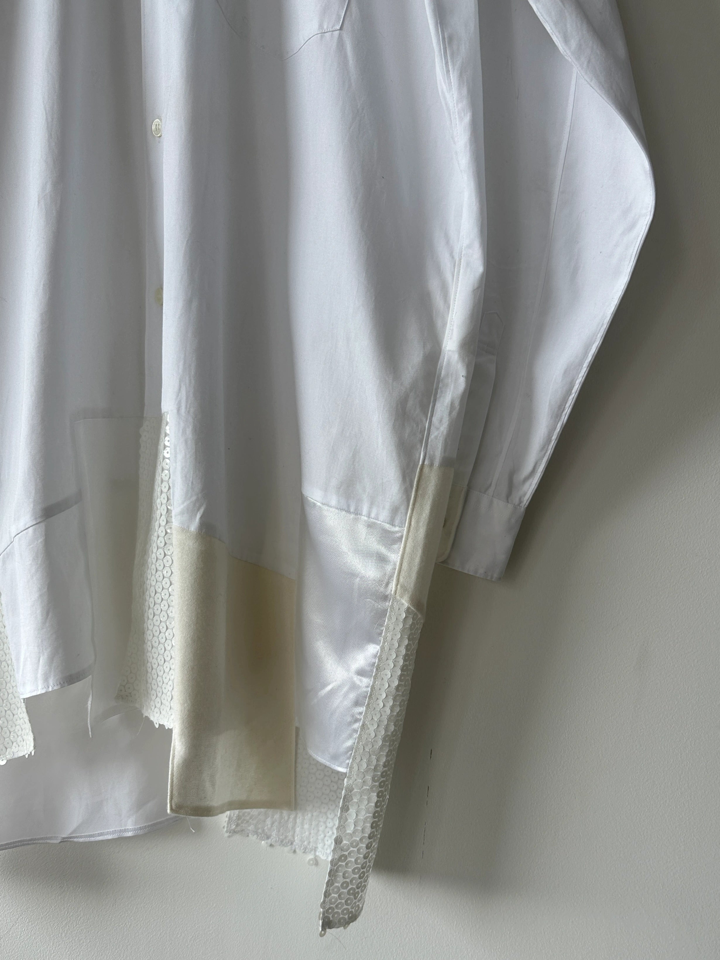 COMME DES GARÇONS - F/W 2024 ASYMMETRICAL SHIRT WITH PATCHWORK HEM PANELS