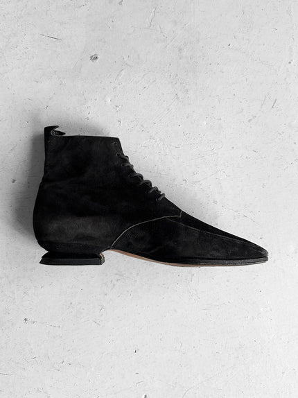 CLAUDE MONTANA X STEPHANE KÉLIAN - 1980s ARCHITECTURAL LACE UP SHOES