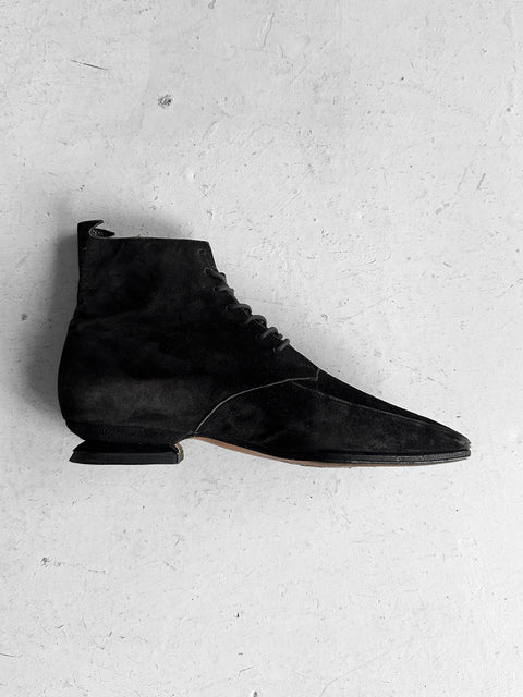CLAUDE MONTANA X STEPHANE KÉLIAN - 1980s ARCHITECTURAL LACE UP SHOES